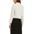 thumbnail image 3 of INSPIRE CHIC Cropped Blazer for Women's Lapel Collar Work Office Long Sleeve Suit Jacket Business Blazers M White, 3 of 6