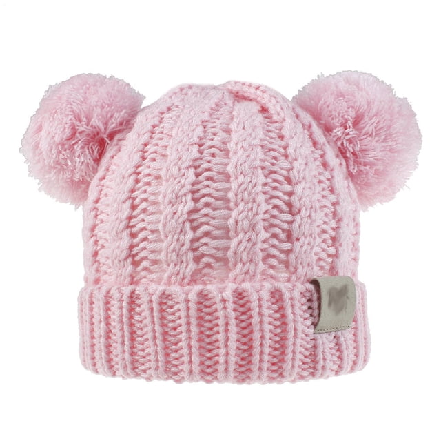 Minnieouse Gorro lindo pompones esponjosos bolas diseño de doble capa casco orejeras plegables gran elasticidad gorras para niños rosa Type3 NO3 Minnieouse AP009480-06B