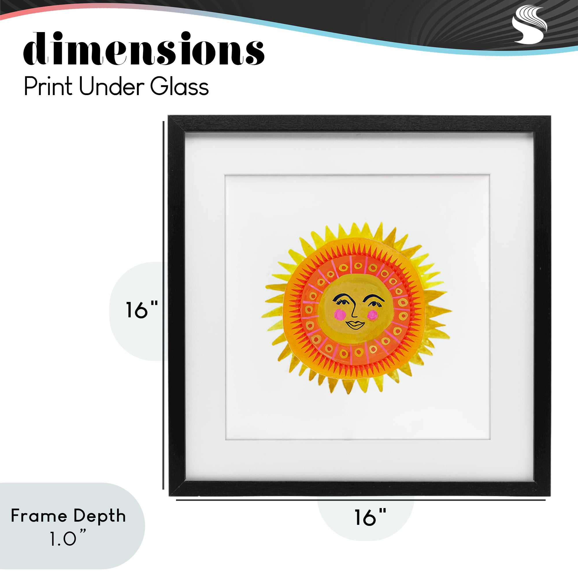 Stupell Industries Eccentric Bohemian Sun Black Framed Print Under Glass, design by Katherine Herrell Studio