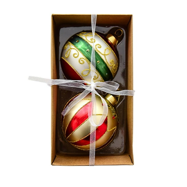2x Adornos de bolas navideñas Decoraciones Colgantes Manualidades Adornos para árbol de Navidad Estilo B