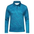 thumbnail image 3 of Polo Shirts for Men Men's Golf Shirt Dry Fit Long Sleeve Blue S, 3 of 7