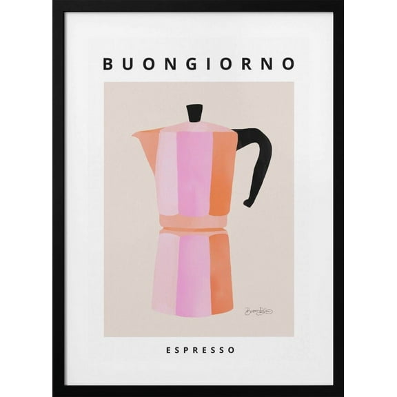 Buongiorno Espresso Framed Art Modern Wall Decor