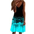 thumbnail image 2 of SMihono Robe d'Été pour Femmes Grande Taille Mode Robes pour Femmes Été Imprimé Décontracté Col en V Sans Manches Vacances Robe Courte, 2 of 5