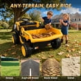 thumbnail image 6 of Wisairt 24V Ride On Dump Truck for Kids, 2 Seater 4WD Electric Truck, 4×200W Motors, Power Car Wheel with Remote Control, Automatic Dump Bed, Shovel, Music, Yellow, 6 of 10