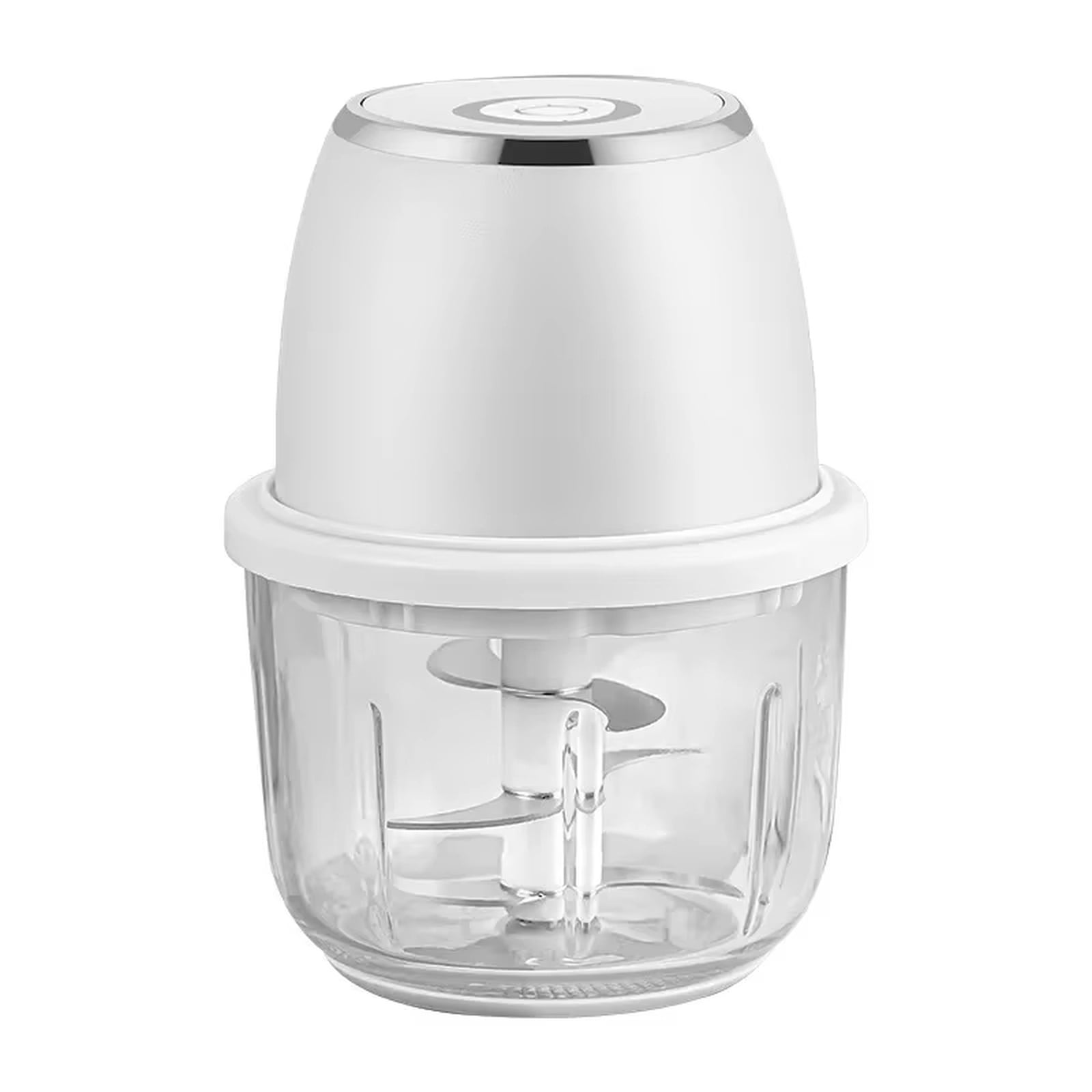 Electric Garlic Chopper 350ml, Powerful Portable Mini Food Processor, 1 Head 6 Blades, 1200mAh USB Rechargeable One-Touch Mincer for Garlic, Onion & Herbs, Auto Shut-Off, Noise-Reducing Base