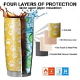 thumbnail image 7 of 20 Oz Yellow Dog Paw Footprint Coffee Tumbler Double Wall Insulated Stainless Steel Water Bottle | Metal Reusable Thermoses Flask with Cup Cap | Leak & Sweat Proof with Anti-Dust Lid, 7 of 7