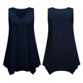 thumbnail image 6 of Women's Loose Swing Irregular Tunics Crewneck Sleeveless Flowy Shirts Blouse Tops, 6 of 6