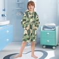 thumbnail image 5 of FORMRS Kids Bathrobe Unisex Hooded Robe Toddler Pajamas Sleepwear, Size 7-9T, Green Abstract Shapes, 5 of 7
