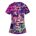 thumbnail image 3 of Valentines Day Womens Scrub Tops Love Heart Printed V-Neck Breathable Workwear Shirt Short Sleeve Professionals Soft Stretch T-Shirts with Pockets (Multicolor), 3 of 4