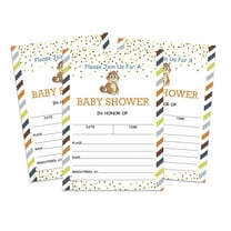 Inkdotpot 30Monkey Jungle Animals Baby Shower Invitation Cards Gender Neutral Fill In Blank Invites