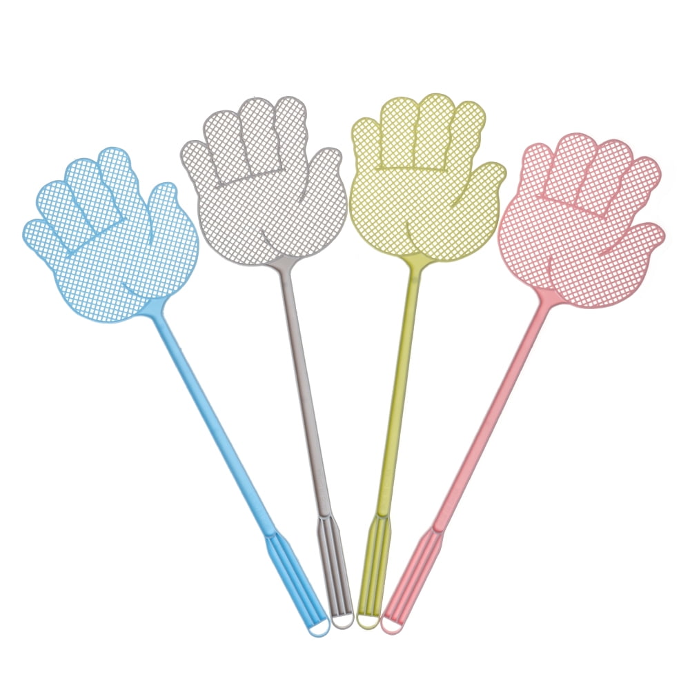 Fly Swatter 4 Pack Fly Swatters MultiColors Manual Plastic Fly Swatter
