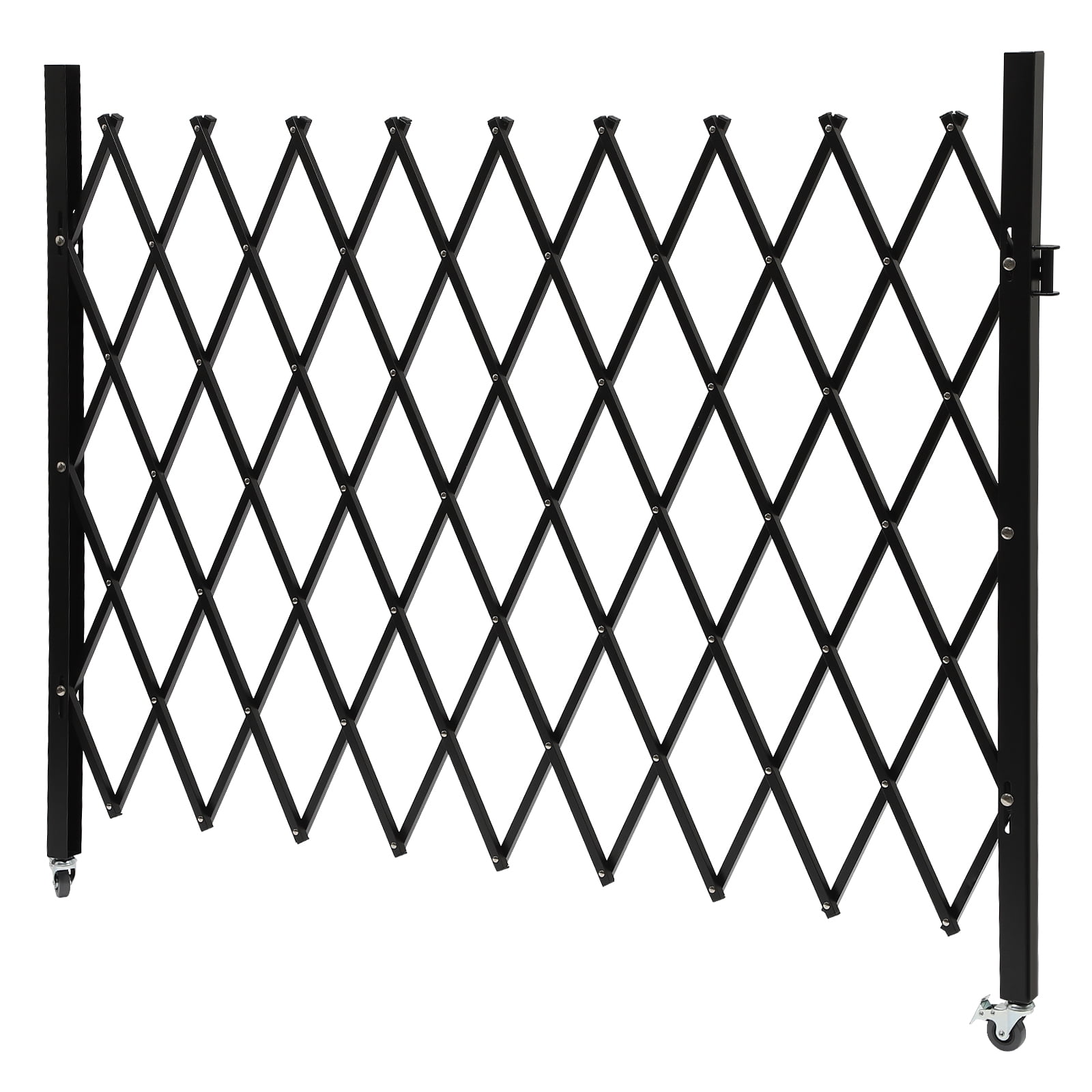 Miumaeov Single Folding Security Gate, 48" H x 71" W Folding Door Gate, Iron Accordion Security Gate, Flexible Expanding Security Gate,  Rolling Barricade Gate, Scissor Gate or Door with Padlock