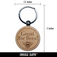 thumbnail image 2 of Great For Bees Flower Seed Packet Label Round Keychain Charm Tag - Engraved Wood, 2 of 6