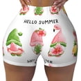 thumbnail image 2 of Balery Hello Summer Gnome Printed Workout Shorts for Women Seamless Scrunch Short Gym Yoga Running Sport Active Exercise Fitness Shorts-Small, 2 of 8