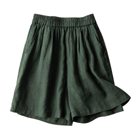 Patlollav Shorts Pants for Women Summer Pocket Solid Casual Elastic High Waist Workout Shorts