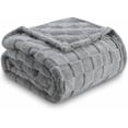 thumbnail image 3 of Super Soft Queen Blanket Grey Premium Silky Flannel Fleece 3D Checkered Lightweight Bed Blanket All Season Use (Grey Checkered, Queen(90"x90")), 3 of 6