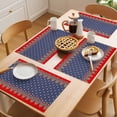 thumbnail image 5 of Independence Day Placemats Set of 4, Vintage Abstract Blue Red Stars USA Flag Red Border Non-Slip Place Mats Washable Table Mats for Kitchen Dining Table Decorations Indoor/Outdoor, 5 of 9