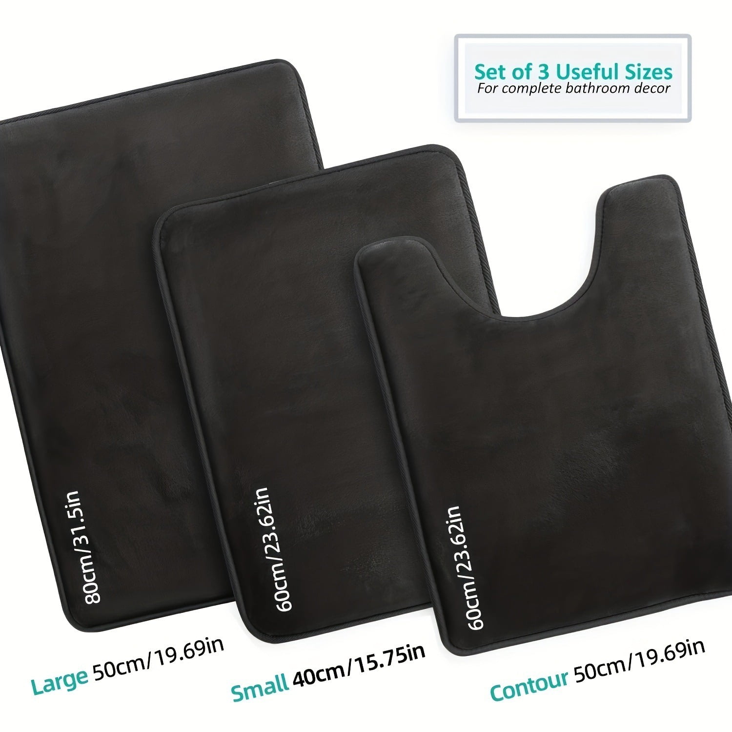 3-Piece Non-Slip Bathroom Rug Set – Ultra-Absorbent Coral Fleece Mats for Toilet, Vanity & Wet Floors, Machine-Washable Anti-Skid Bath Mats&nbsp;