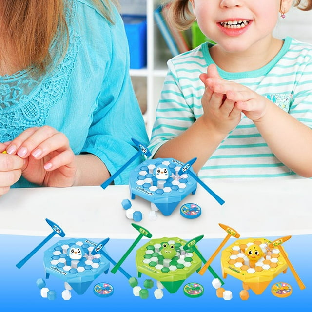 HWRETIE Juego Para Romper El Hielo Save the Penguin Divertido Juguete Con Trampa Para Icebergs Para Adultos Y Niños. Incluye Cubitos De Hielo De Repuesto