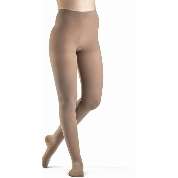 DYNAVEN by Sigvaris Women's Compression Pantyhose 20-30mmHg - Closed Toe for Daily Support - Small Long - Light Beige