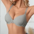 thumbnail image 5 of Kvture Push Up Bra Smoothing Underwire T-Shirt Bras for Women Deep Plunge Lift Up Padded Cup Gray Bra 70B, 5 of 7