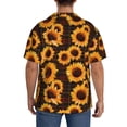thumbnail image 3 of Sikiie Red Black Plaid Sunflower Men's Wrinkle Free Untucked Cuban Shirt Business Casual Button Down Shirts Short Sleeve ShirtLarge, 3 of 5
