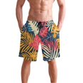 thumbnail image 4 of Dailycode Men's Quick Dry Swim Trunks Beach Shorts Casual Summer Board Shorts with Pockets, Tropical Exotic Leaves, 4 of 8