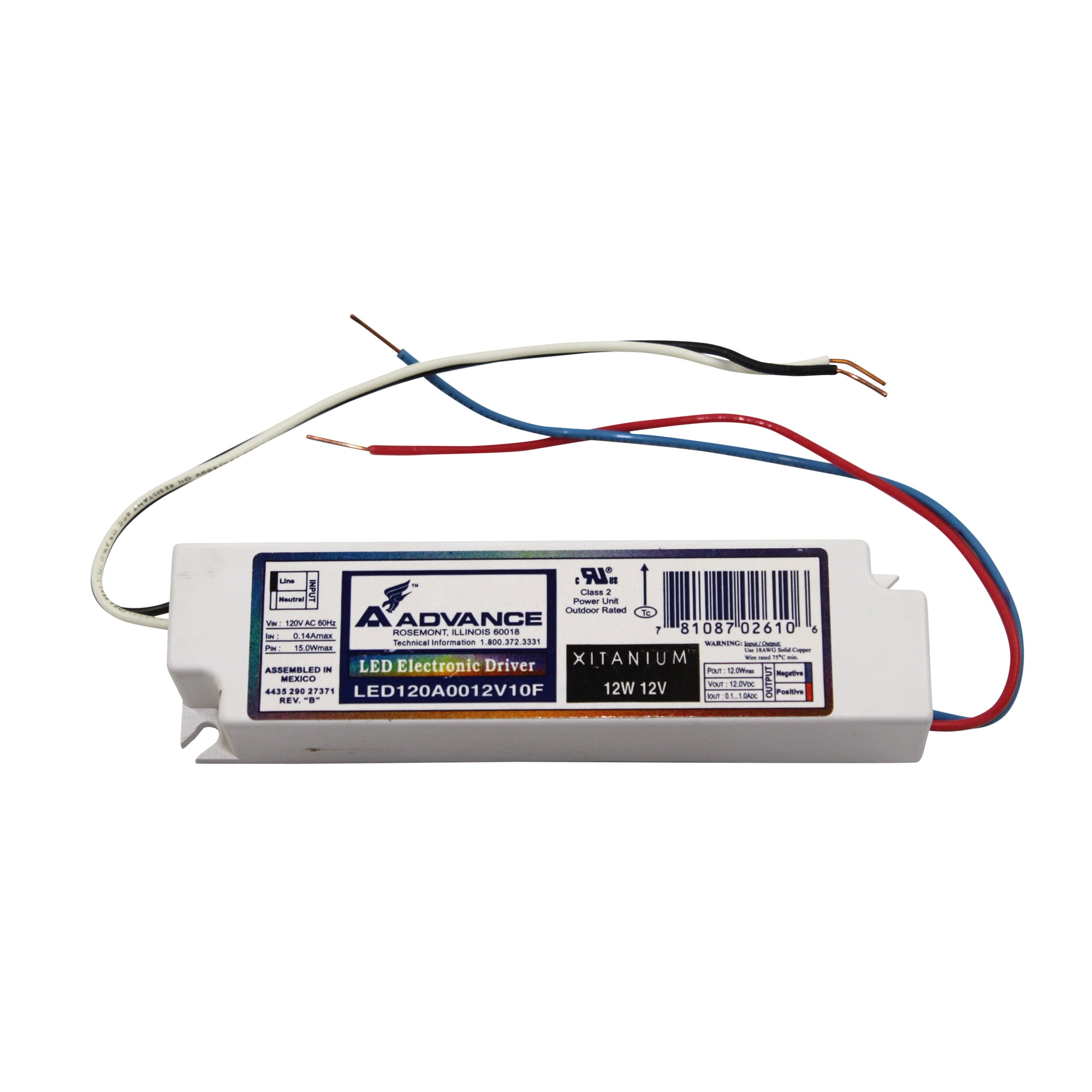 Advance Ballasts LED120A0012V10FM Led Electronic Driver 12W 12V 120V