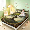 thumbnail image 3 of Homewish Bohemian Nature Tree Bed Sheets,Vintage Botanical Full Size Sheets,Green Brown,4 Pieces,1 Flat Sheet, 1 Fitted Sheet and 2 Pillowcases, 3 of 6