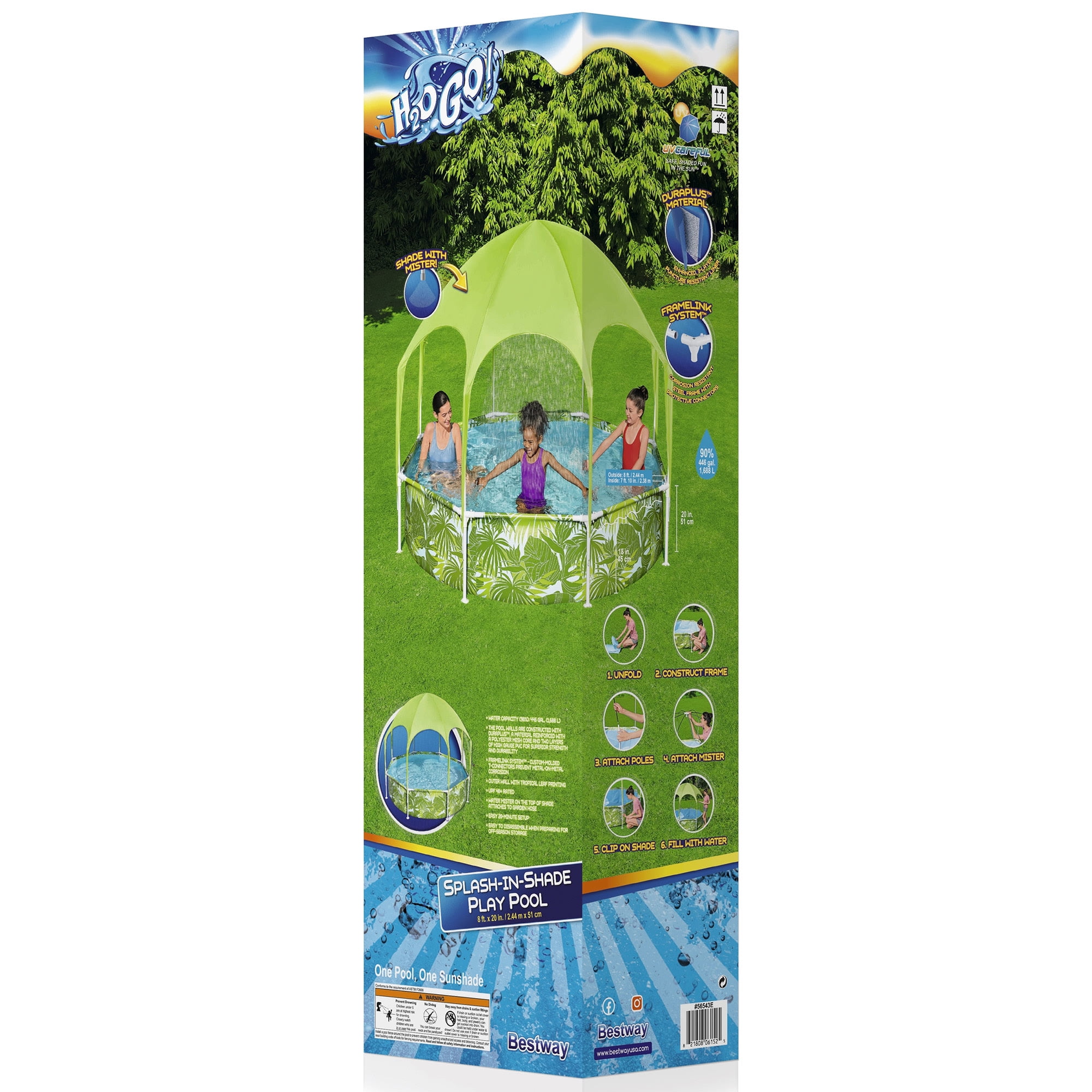 446 , UV Shade Pool Safe Water With Pool x H2OGO!Splash-In-Shade Kids Mister, 20\