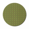 thumbnail image 1 of Floral Mouse Pad for Computers, Continuing Print of Spring Season Pattern with Blooming Flowers, Round Non-Slip Thick Rubber Modern Gaming Mousepad, 8" Round, Apple Green and Multicolor, by Ambesonne, 1 of 2