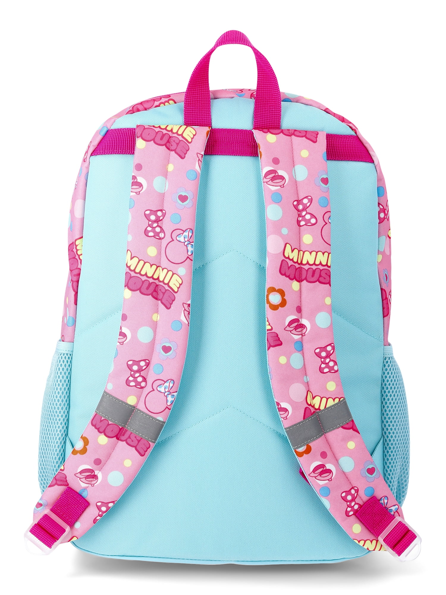 Disney Minnie Mouse Girls Customizable Charm 17" 6-Piece Backpack Set, Pink