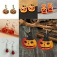 thumbnail image 2 of QQTDFG 925 Silver Halloween Pumpkin Drop Dangle Earrings Crystal Stud Party Jewelry-#2, 2 of 7