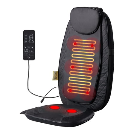 LIFERECORD Back Massager with Heat, Vibrating Massage Chair Pad for Full Back, Deep Tissue Vibration, Pain Relief, Ideal Gift for Parents & Friends