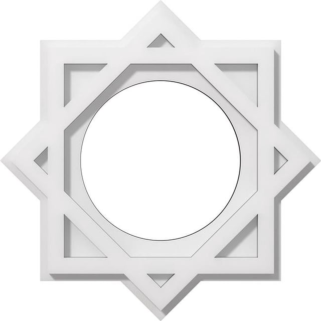 Ekena Millwork CMP14AL-07000 14 in. OD x 7 in. ID Square Axel Architectural Grade PVC Contemporary Ceiling Medallion