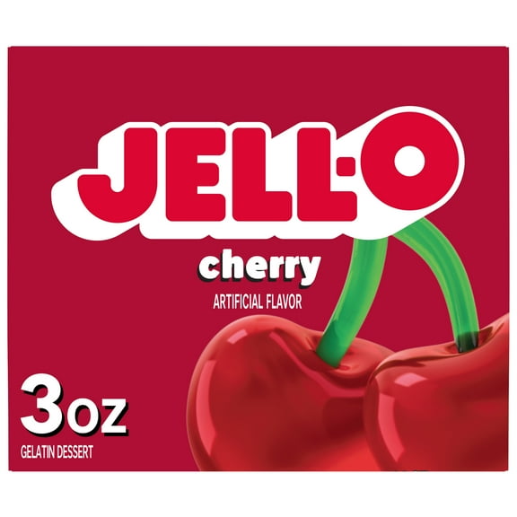 Jell-O Cherry Gelatin Dessert Mix, 3 oz Box
