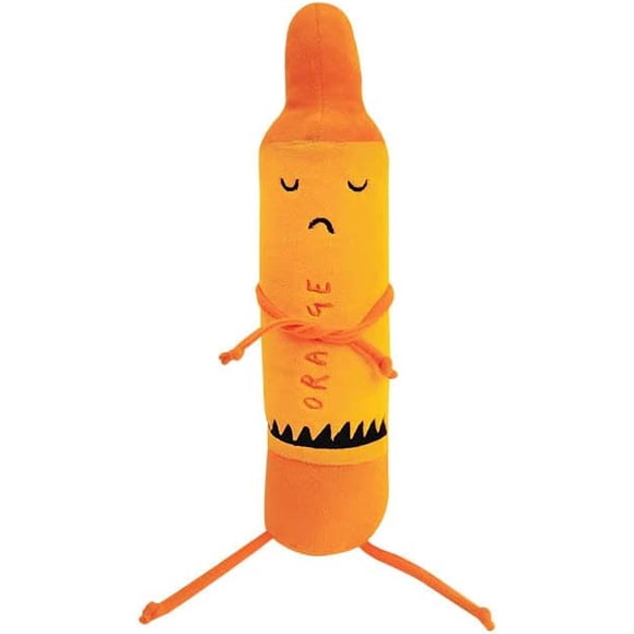 Rebel Crayon Children's Plush Toy Red, Yellow, Blue and Green Brush Oil Pastel Doll Cotton Plushies Doll Soft Lumbar Back Cushion Pillow for Car and Home Decoration Plushie Birthday. (Orange)