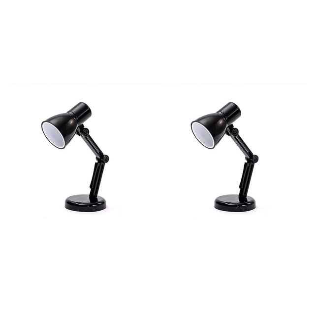 jesticaly Mini Reading Lamp Adjustable Folding Reading Light Eye for Protection Table Lamp For Home Room Warm Night Light Laptop Desk Lights black 2Set