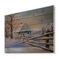 thumbnail image 2 of Designart 'Traditional Cottage Covered With Snow In Winter II' Traditional Print on Natural Pine Wood, 2 of 5