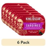 (6 pack) King Oscar One Layer Mediterranean Style Sardines, 3.75 oz Can