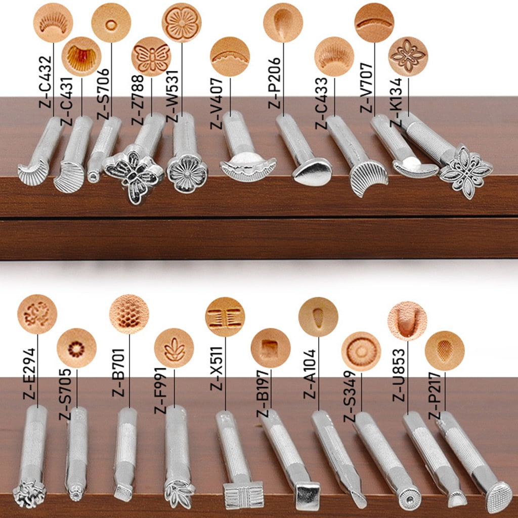 Leather Engraving and Printing Suit, 20Pcs Multi-combination Leather Stamping Carving for Artist and Crafters