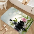 thumbnail image 3 of 1pc Zen Stones with Pink Lotus Absorbent Non-Slip Bathroom Thickened Flannel Rug Decor,Soft,Quick Drying,Suitable For Indoor/outdoor Use,Bathrooms,Bedrooms,Kitchens,Terrace,Laundry Rooms,16"x24", 3 of 9