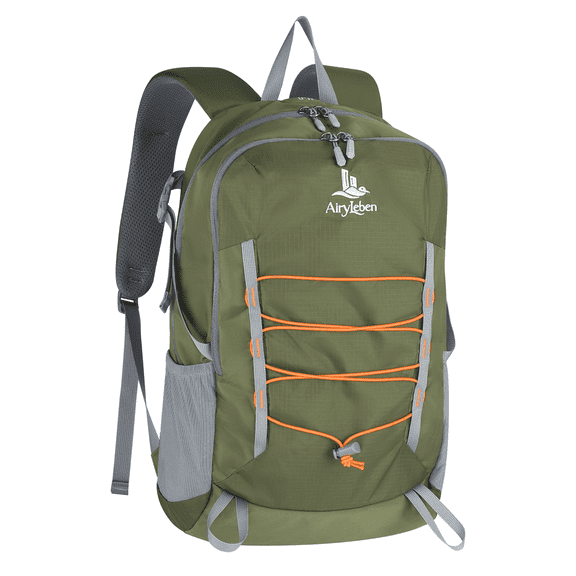 AiryLeben 20L Small Hiking Daypack, Lightweight Nylon Travel Backpack, Green