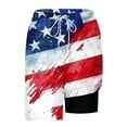 thumbnail image 5 of Jinhomg Mens Beach Shorts Elastic Drawstring Waist Swim Trunks with Compression Liner Fashion American Flag Patriotic Shorts for Pool Party Red M, 5 of 5