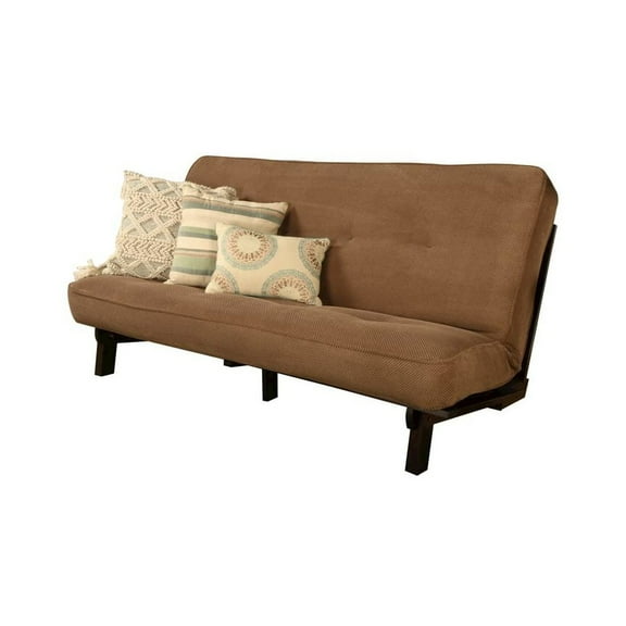 Kodiak Furniture Carson Wood Futon in Java Finish w/Mocha Brown Mattress