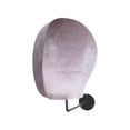 thumbnail image 2 of Maniquí de terciopelo con cabeza de maniquí, soporte para pelucas, perchero de pared resistente con base metálica Gancho negro, 2 of 9