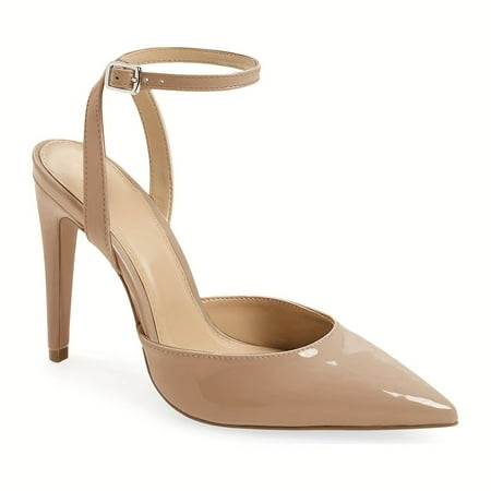 

Women s Pointed Toe Slingback High Heels for Parties and Dress Wear Sexy Patent Leather Ankle Strap Stiletto Sandals
