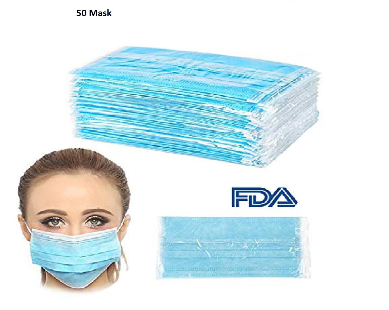 filter mask - 50 count 3-ply disposable face mask fda approved filter mask - 50 count 3-ply disposable face mask fda approved