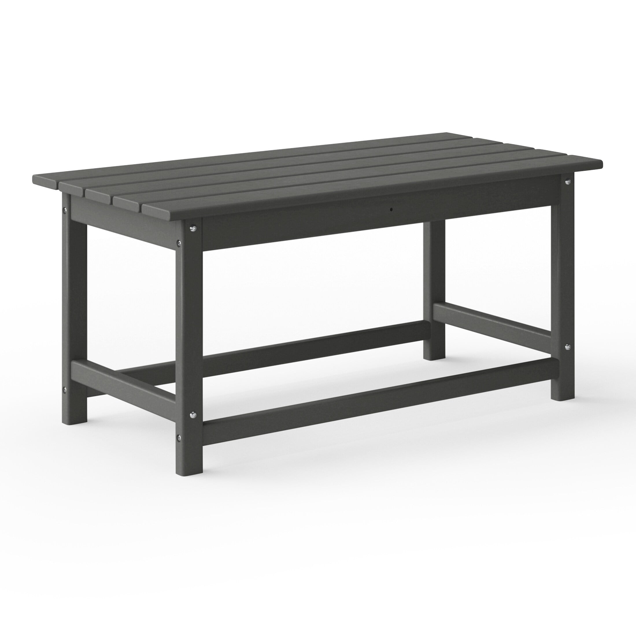 Westin Outdoor 35" Inch Adirondack Coffee Table for Patio Backyard UV Weather Resistant HDPE Plastic, Gray