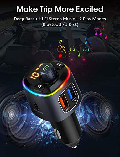 9 Backlit Modes with RGB Hands-Free Car Bluetooth Adapter for Car Radio VTIN Bluetooth Car Adapter 41W PD & QC3.0 Bluetooth FM Transmitter for Car 9 Backlit Modes with RGB Hands-Free Car Bluetooth Adapter for Car Radio VTIN Bluetooth Car Adapter 41W PD & QC3.0 Bluetooth FM Transmitter for Car